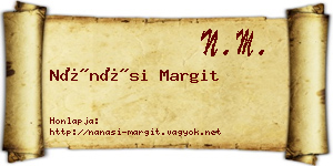 Nánási Margit névjegykártya